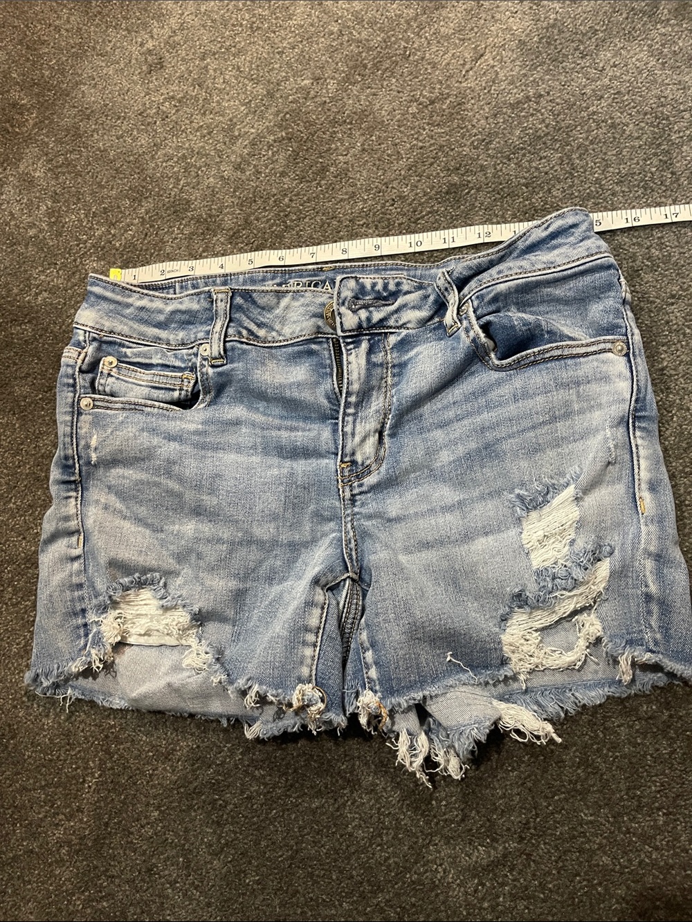 American Eagle Outfitters Distressed Blue Denim Shorts - Women's Y2K midi